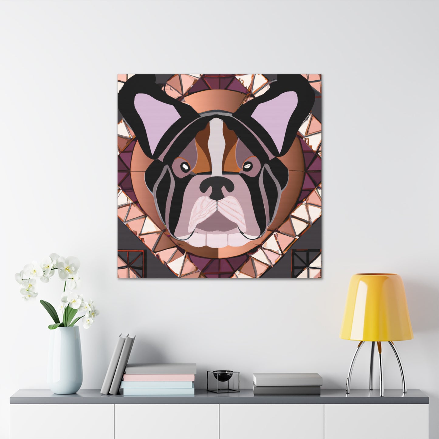 "Bulldog in Art Deco" - Canvas