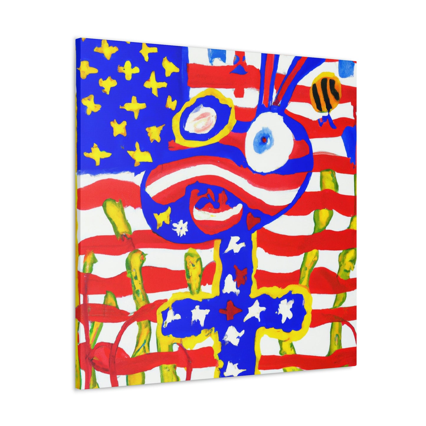 "Stars and Stripes Elegance" - Canvas