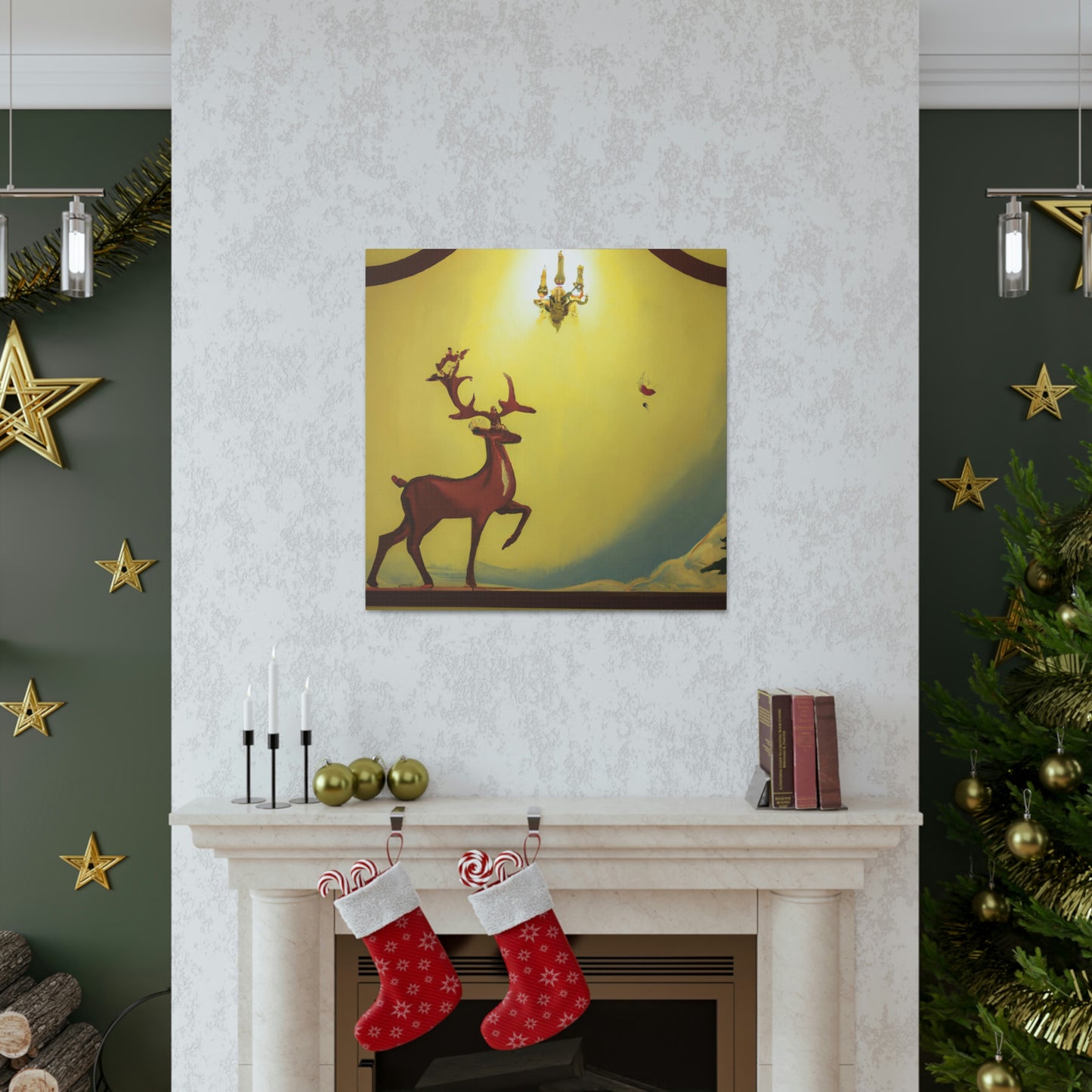 "Reindeer Art Deco" - Canvas