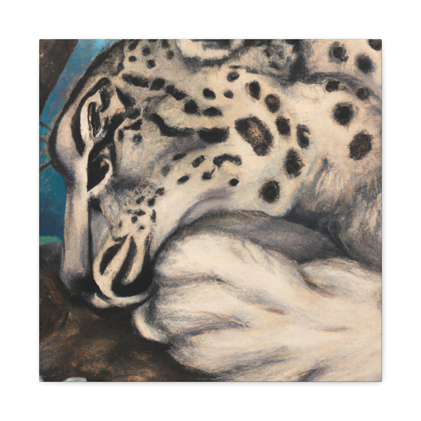 Snow Leopard Silhouette - Canvas