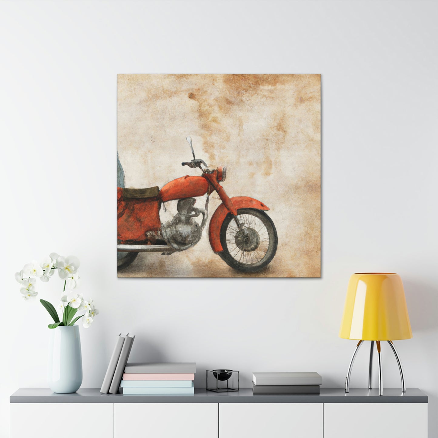 "Motorcycle And Moonlight Dream" - Canvas