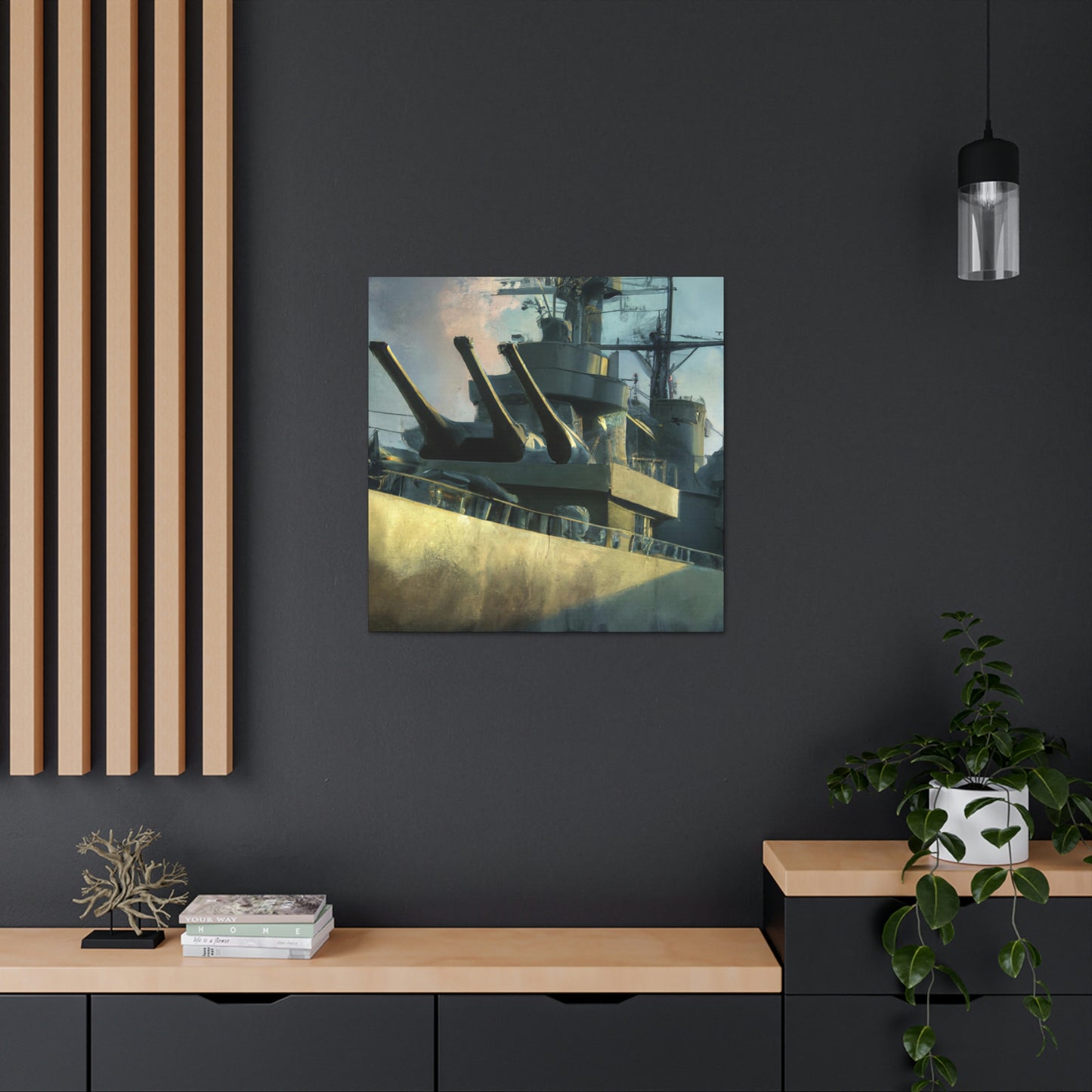 "Battleship in Fog" - Canvas