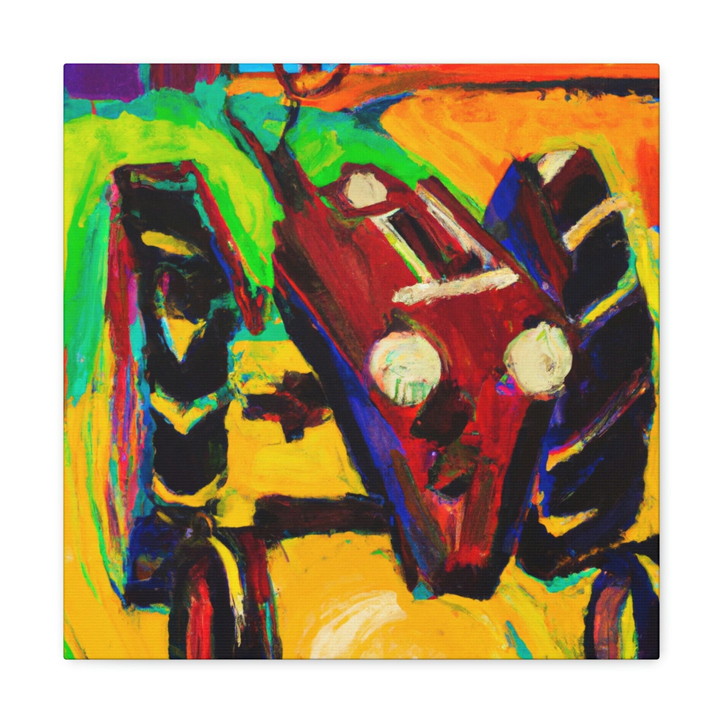 Tractor in Art Deco - Canvas