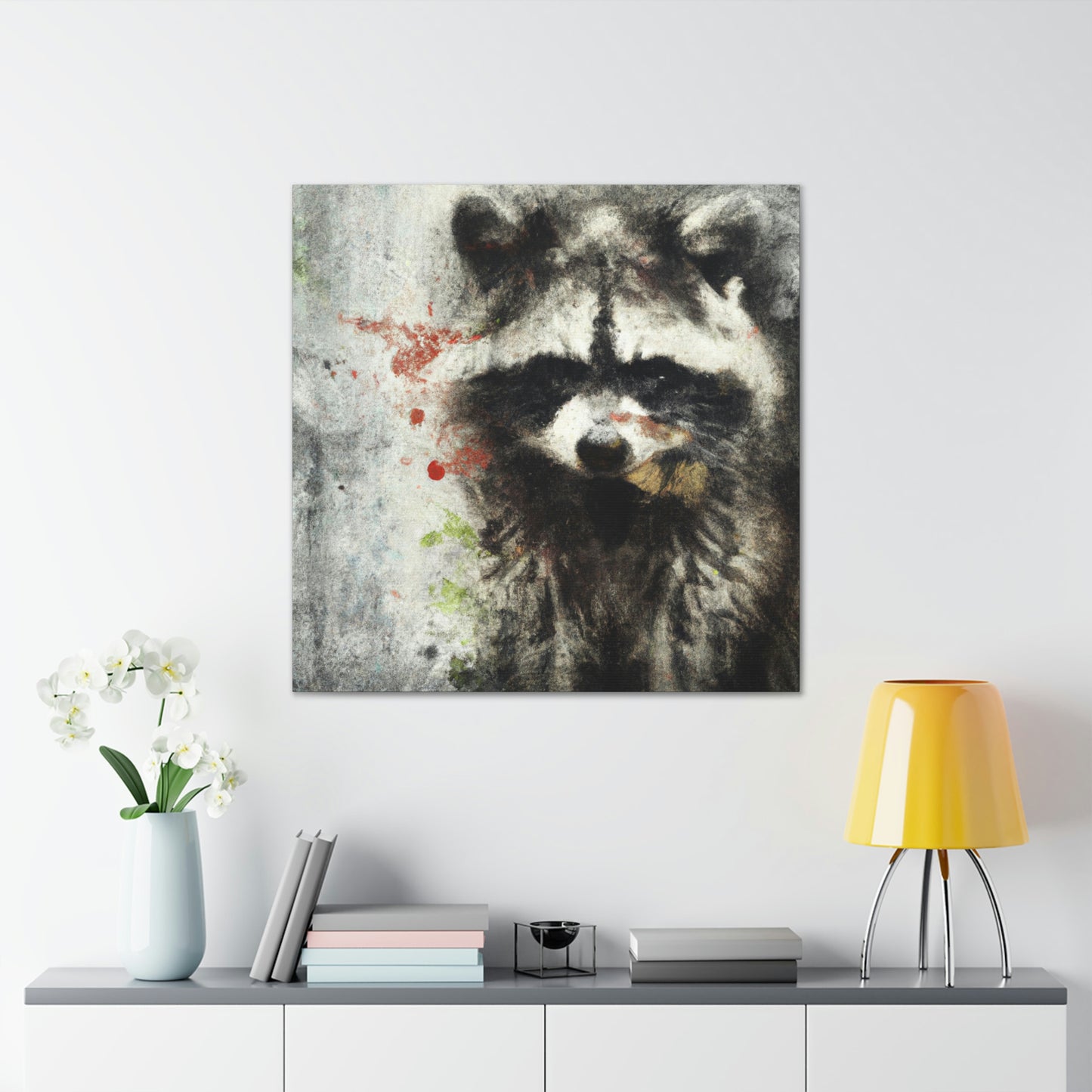 Raccoon in Reflection - Canvas