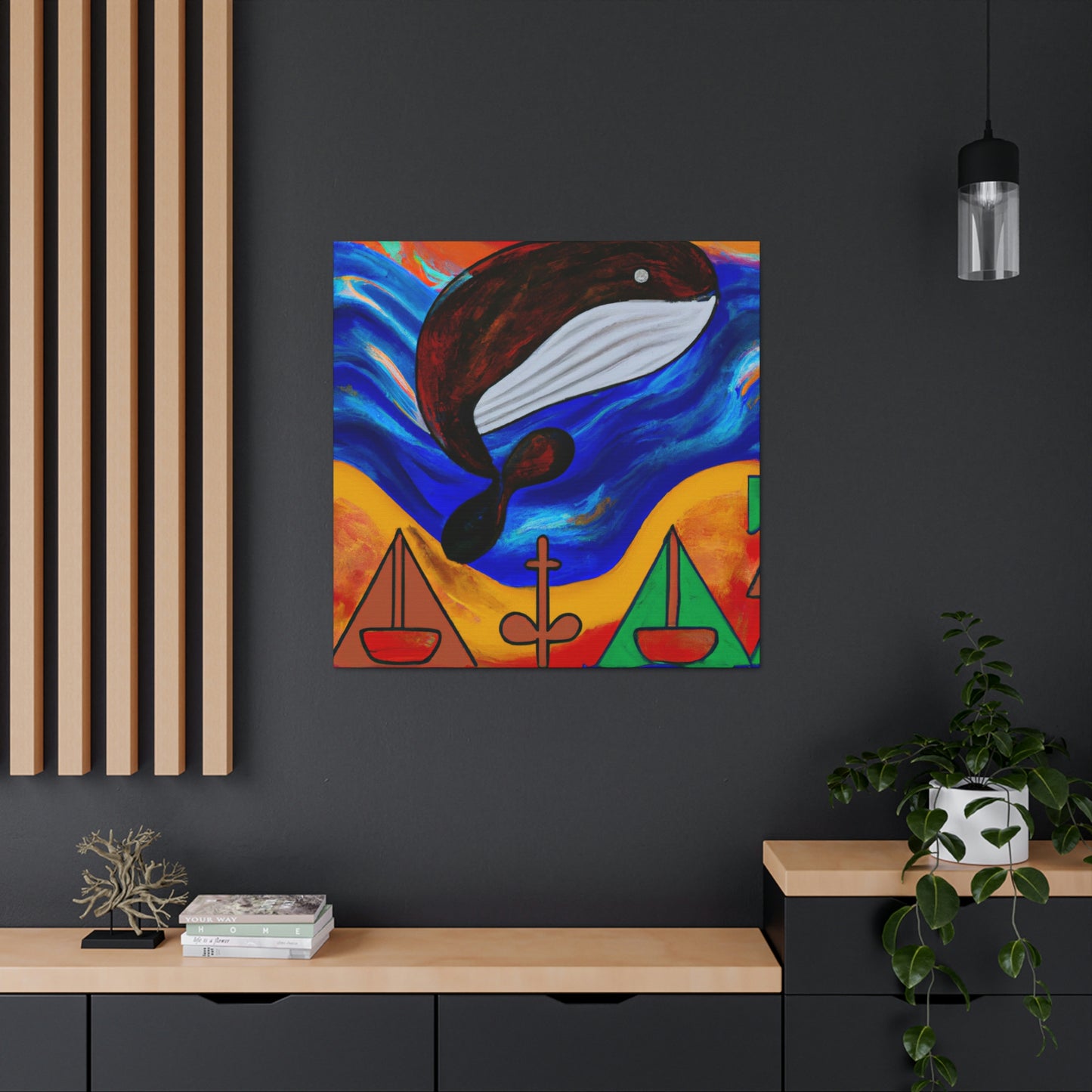 Whales in Blue Skies - Canvas