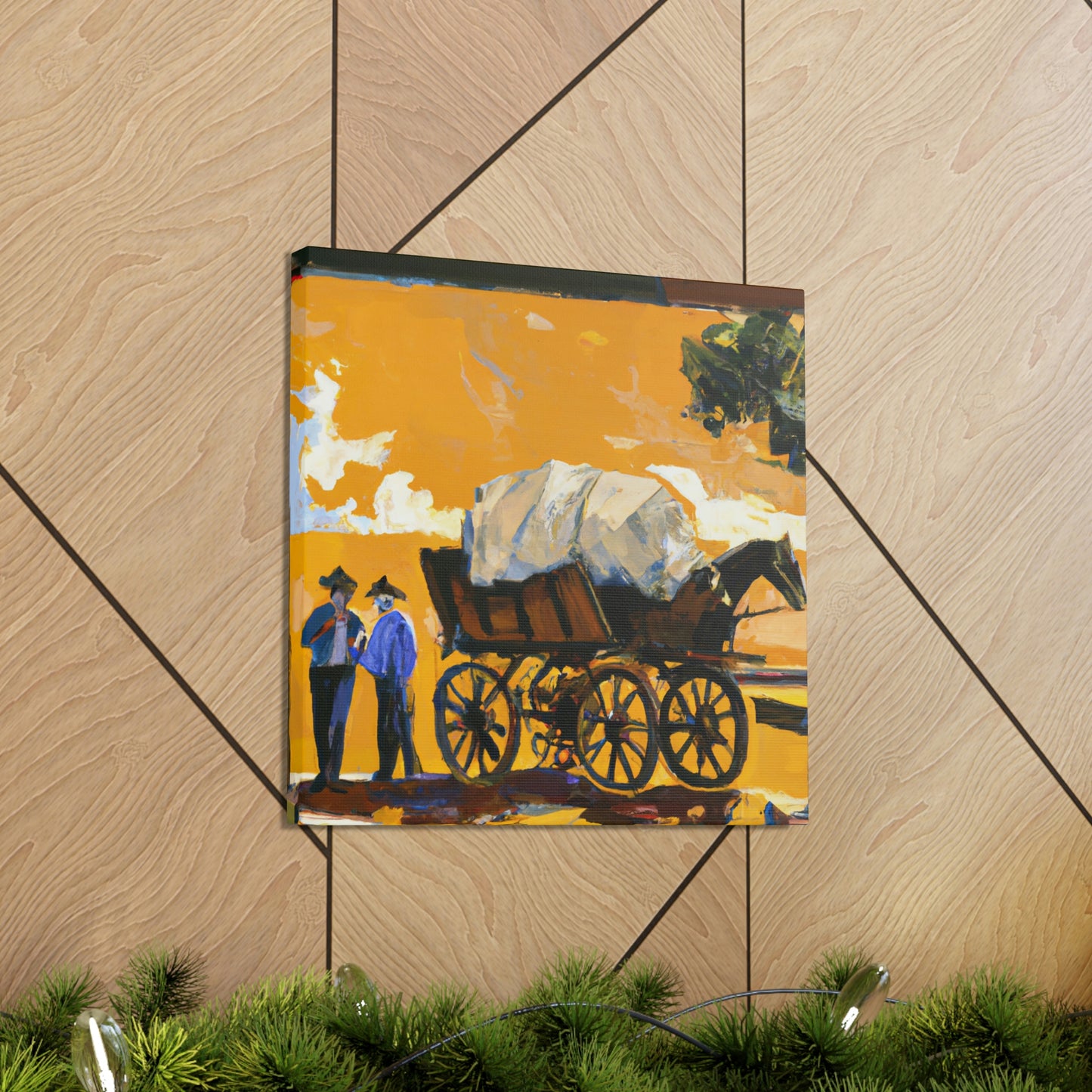 Wagon in Moonlight. - Canvas