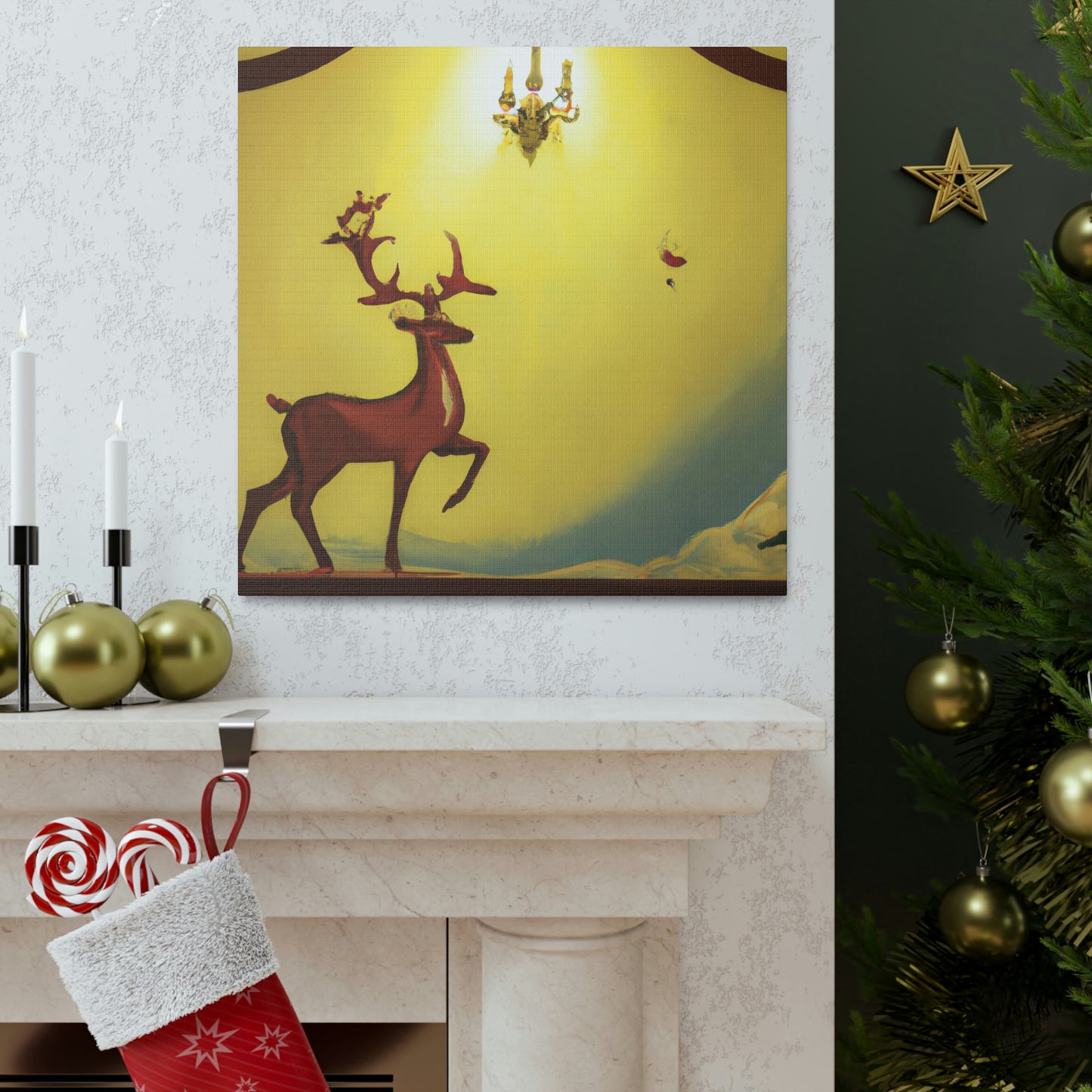 "Reindeer Art Deco" - Canvas