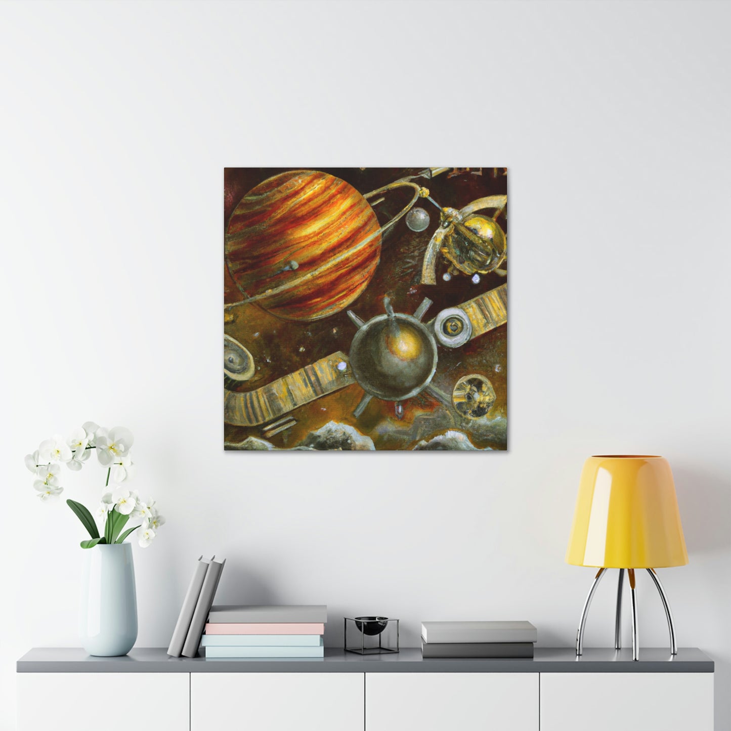 "Jupiter in Steampunk Hues" - Canvas