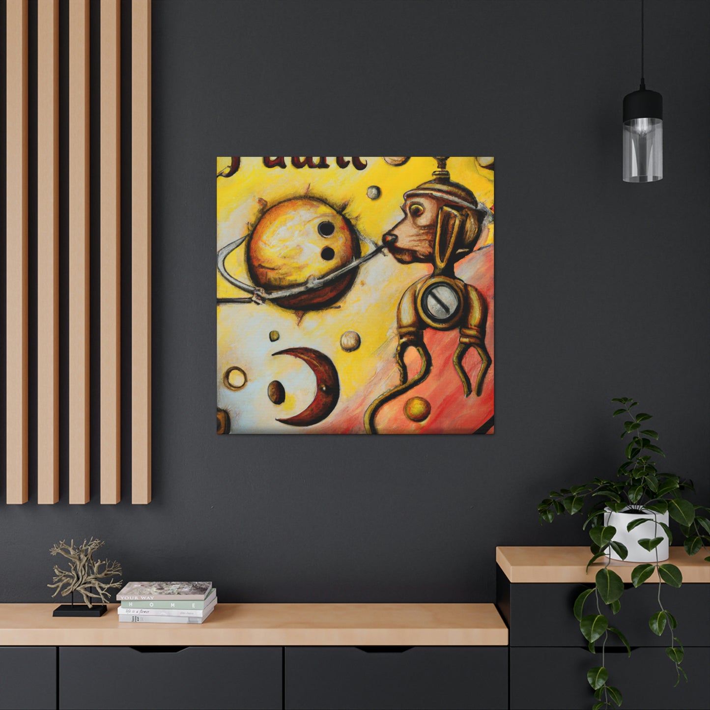 "Pluto in Steampunk Age" - Canvas