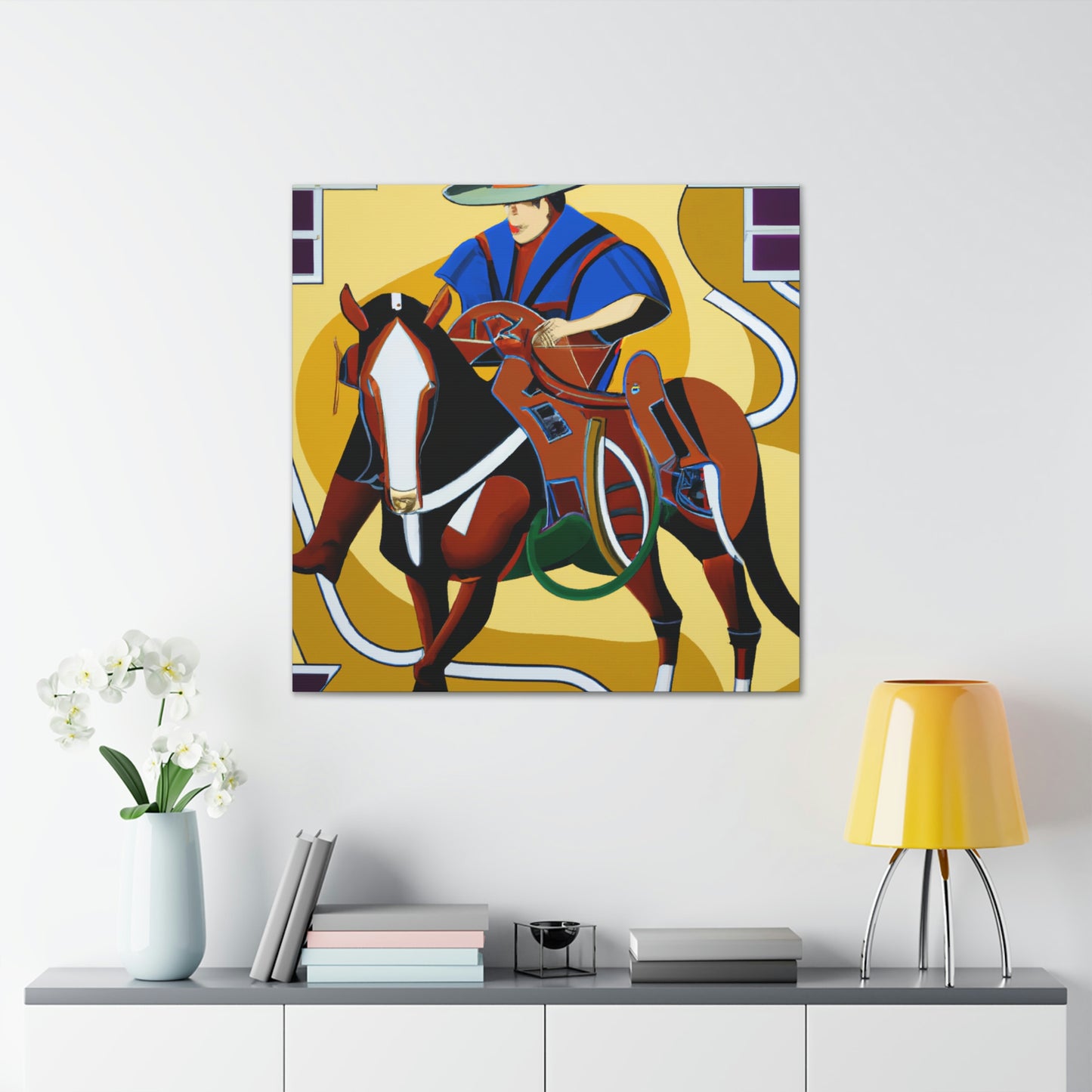 "Cowboy on Wild Steed" - Canvas