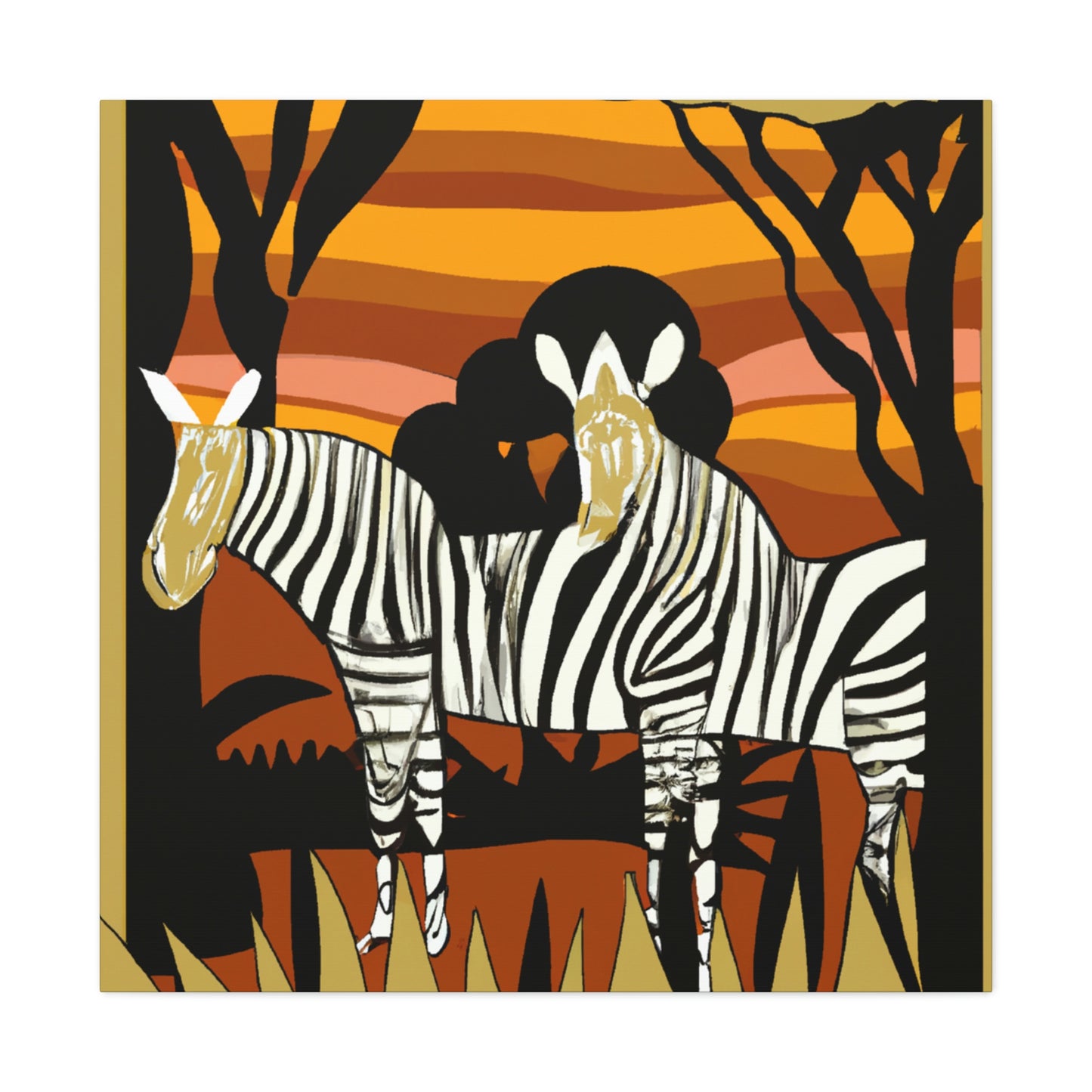 "Zebra in Moonlight Glaze" - Canvas