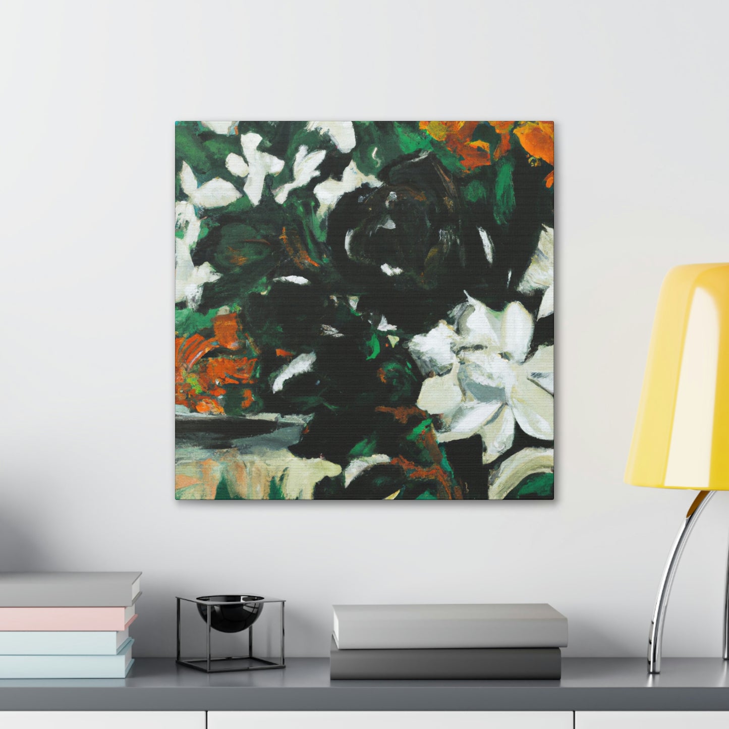 Gardenia's Expressionist Bloom - Canvas