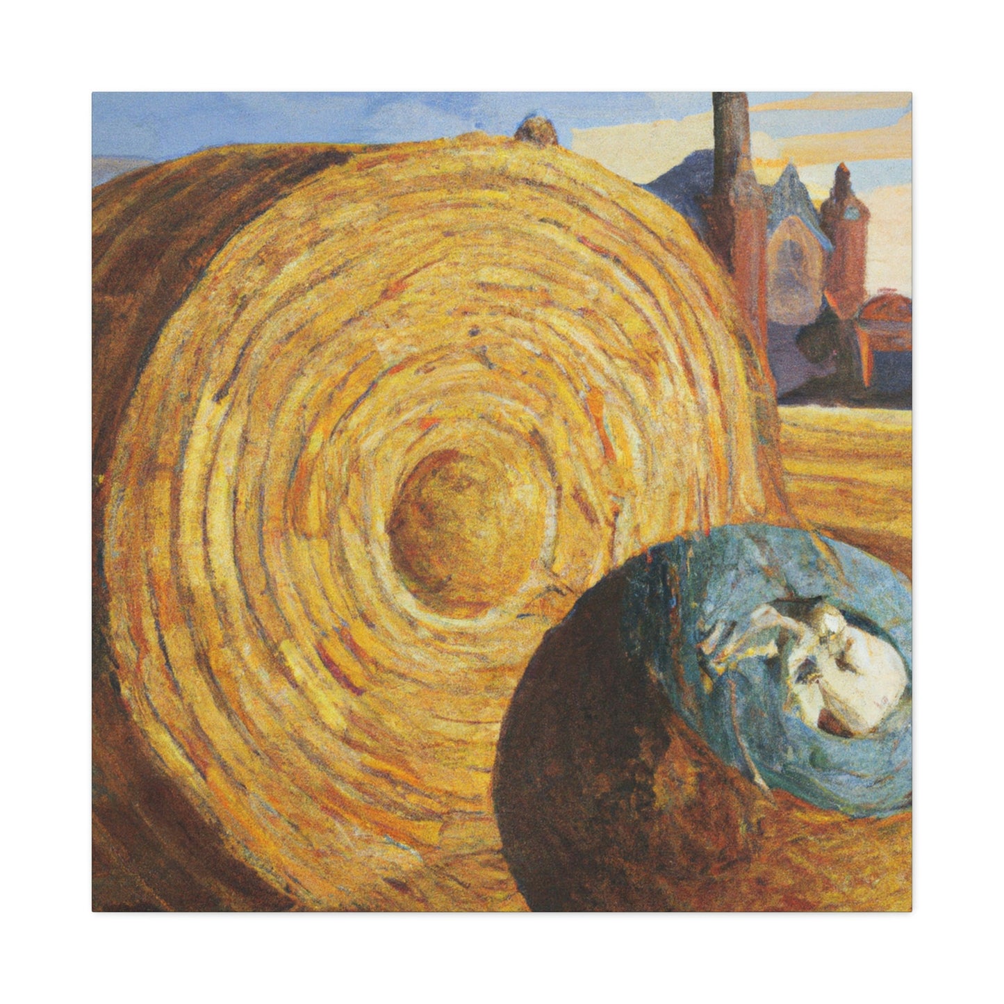 Hay Bales in Bloom - Canvas