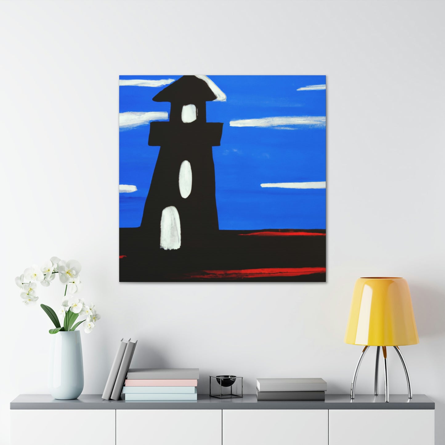 "Lighthouse in Monochrome" - Canvas