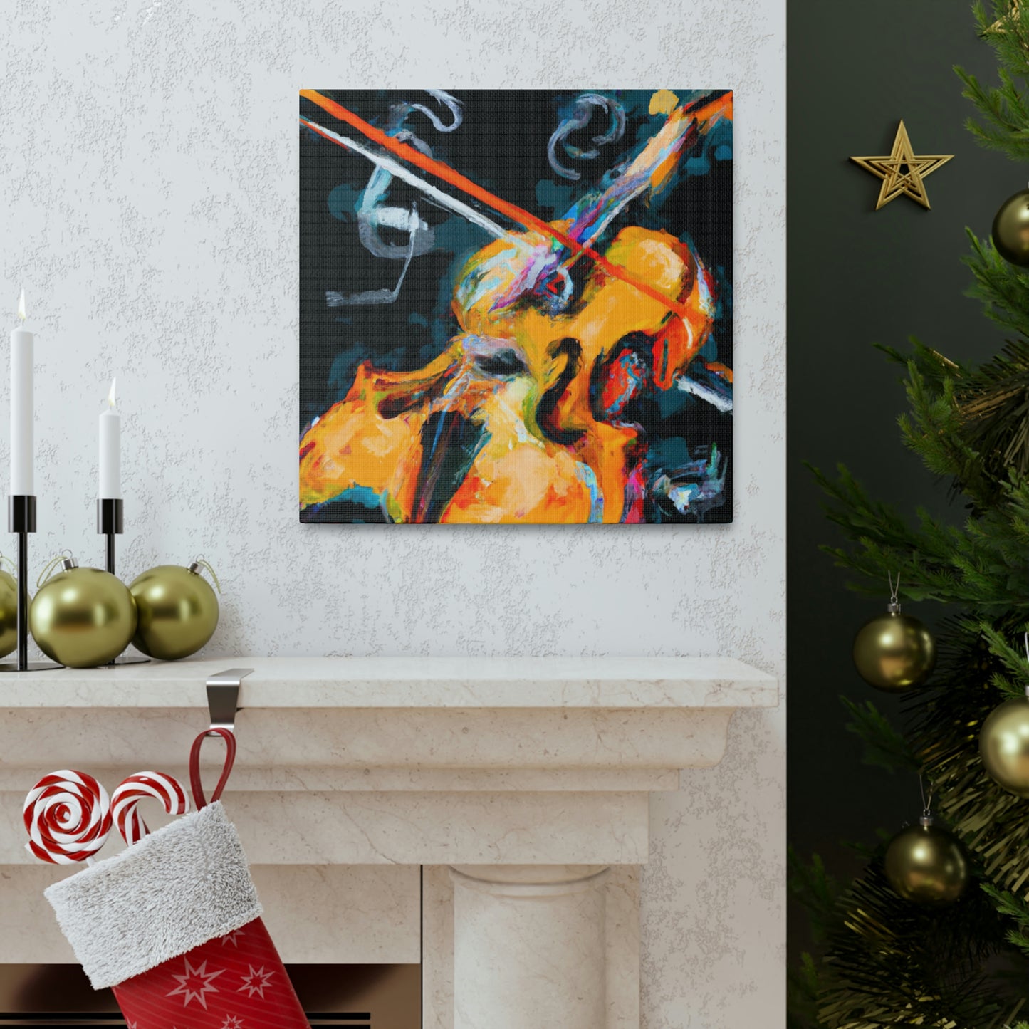 "Vibrant Violin Melody" - Canvas