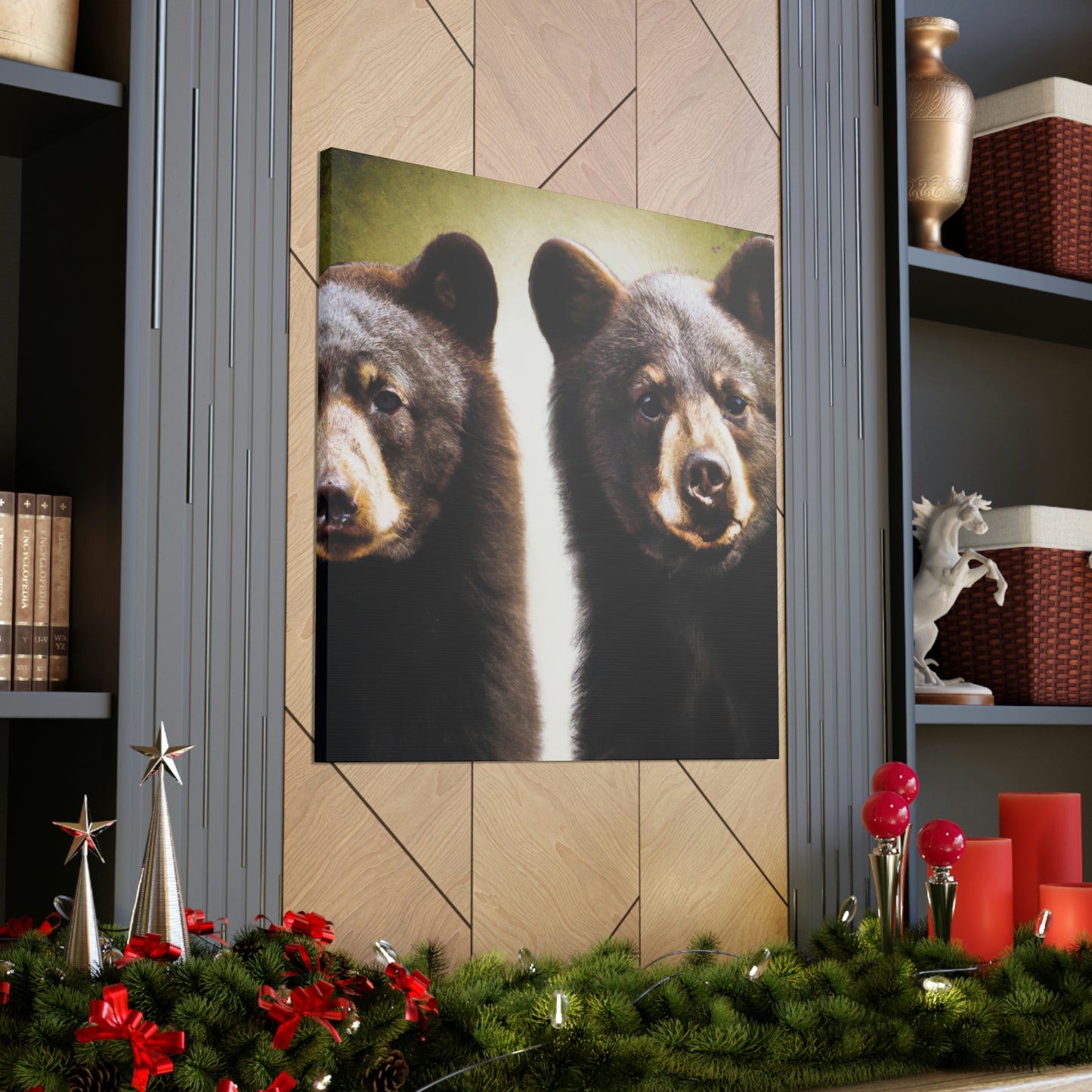 "Black Bears in Nature" - Canvas