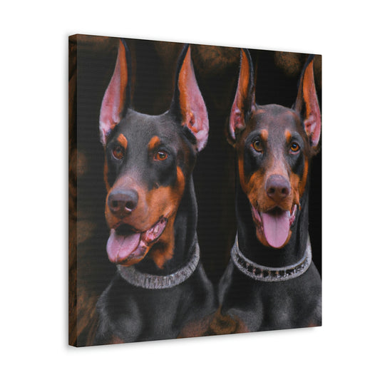 "Dobermans in Dreamscape" - Canvas