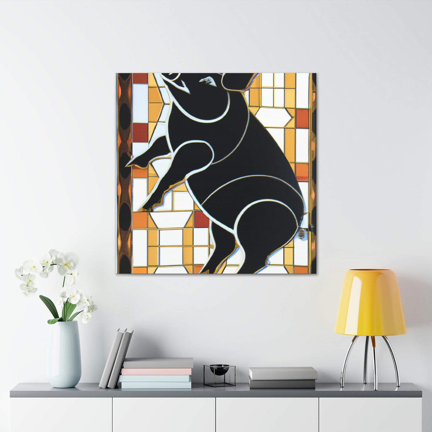 "Ceramic Cosmic Piglet" - Canvas