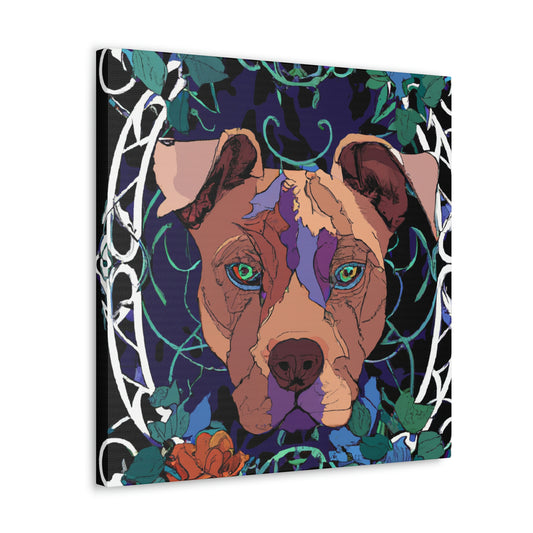 "Pitbull in Art Nouveau" - Canvas