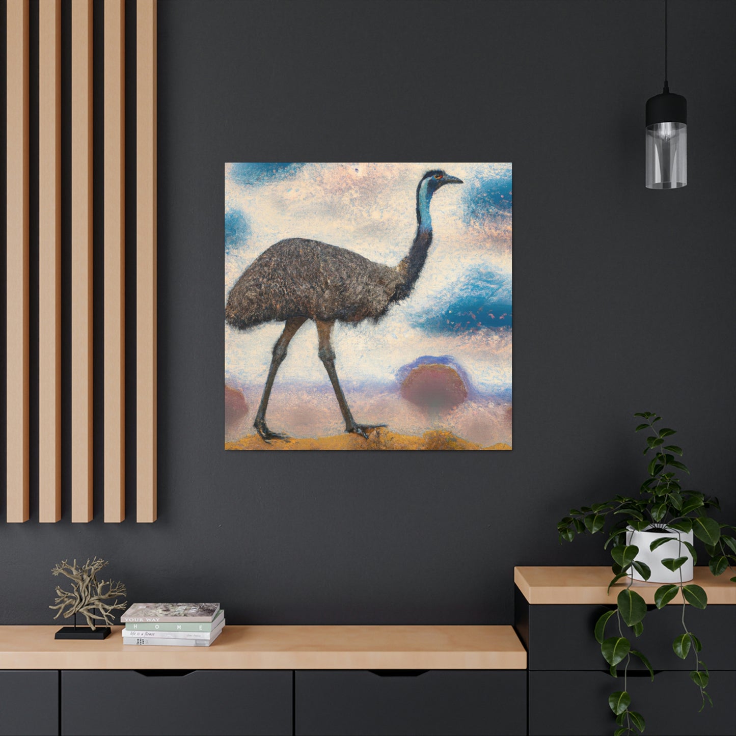 "Emu in Pointillism" - Canvas