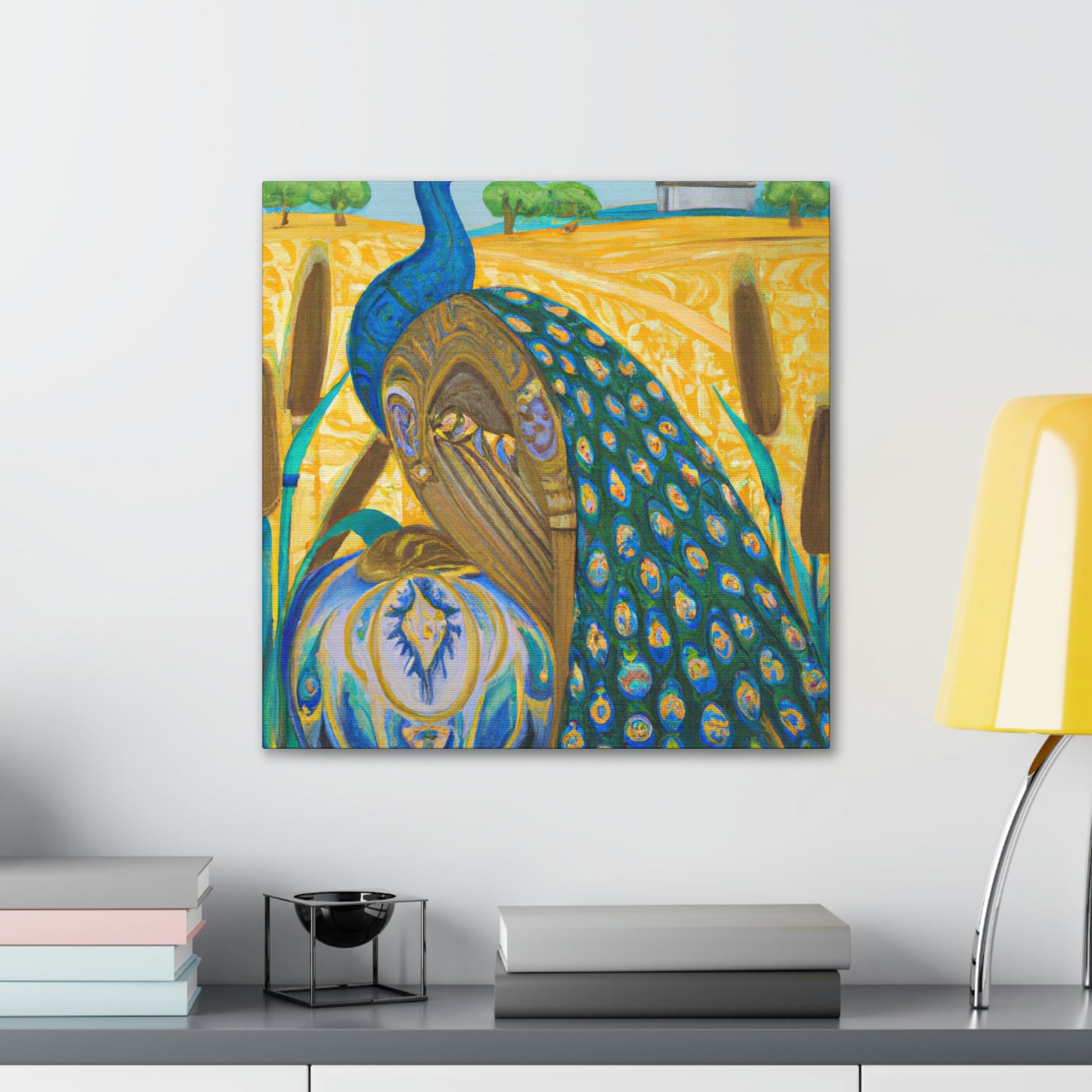 "Peacock Grandeur Awaits". - Canvas