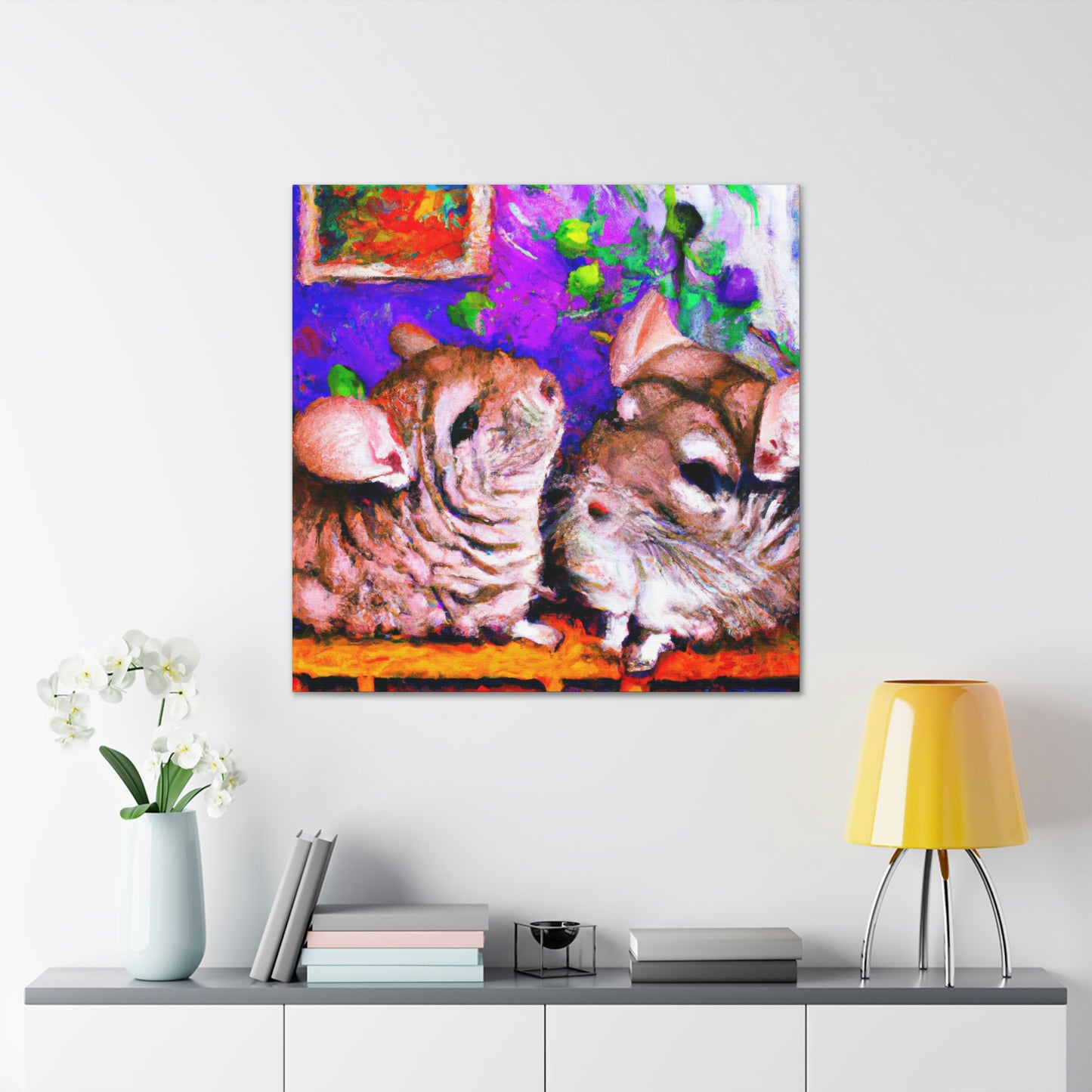 Chinchillas in Impressionism - Canvas