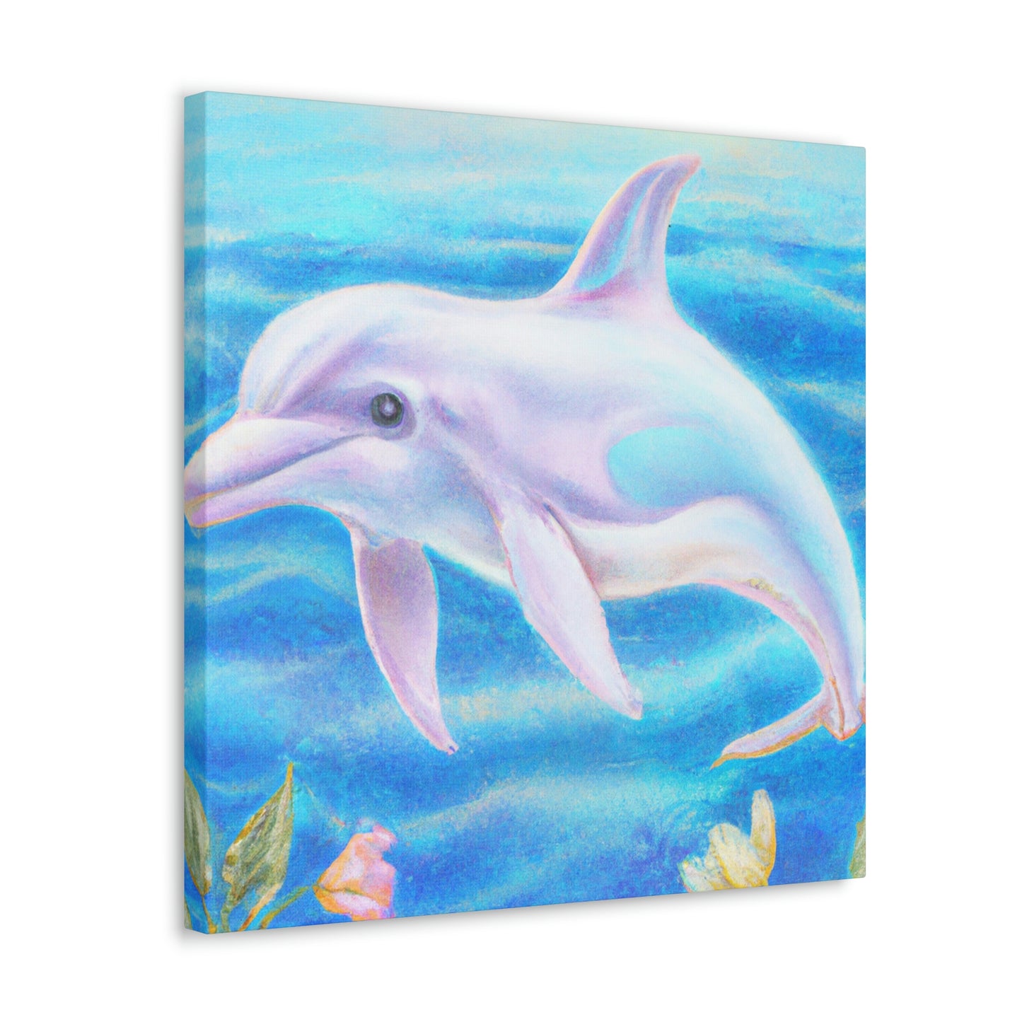 "Dolphins in Aquamarine Seas" - Canvas