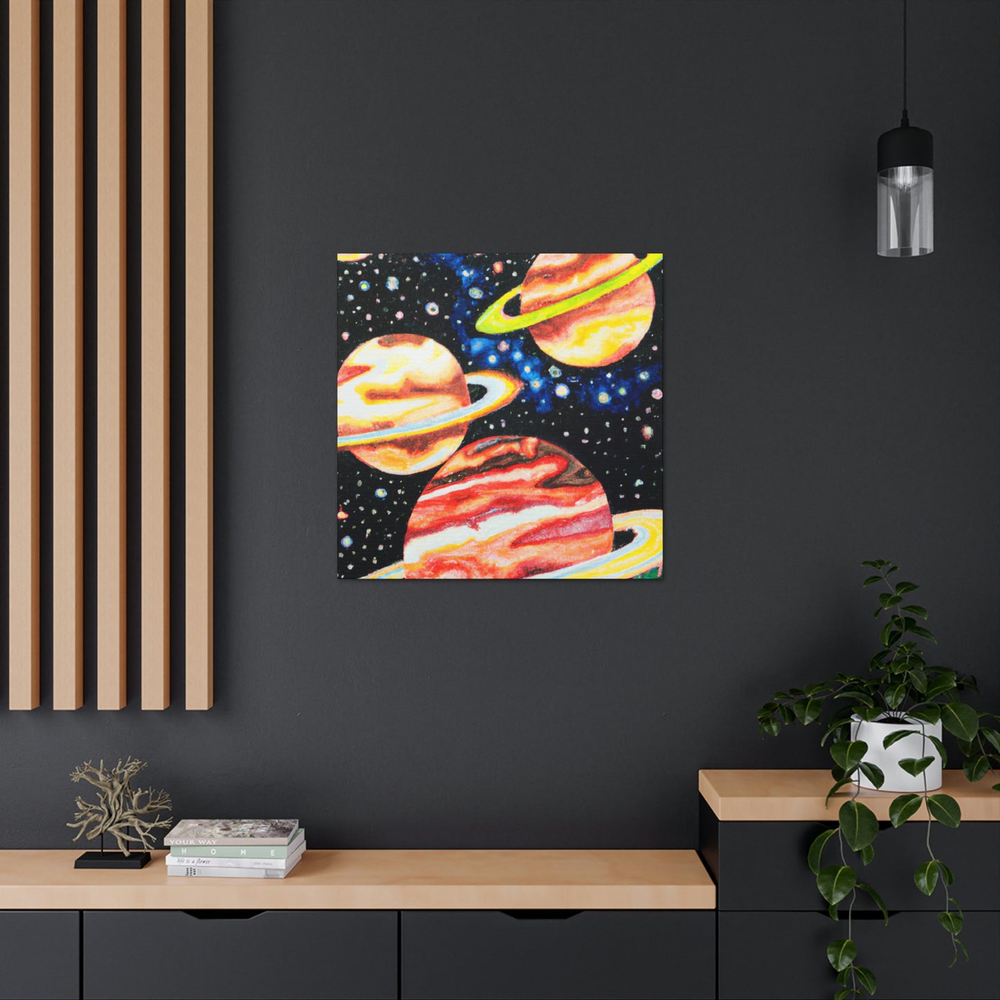 Planets in Pointillism - Canvas