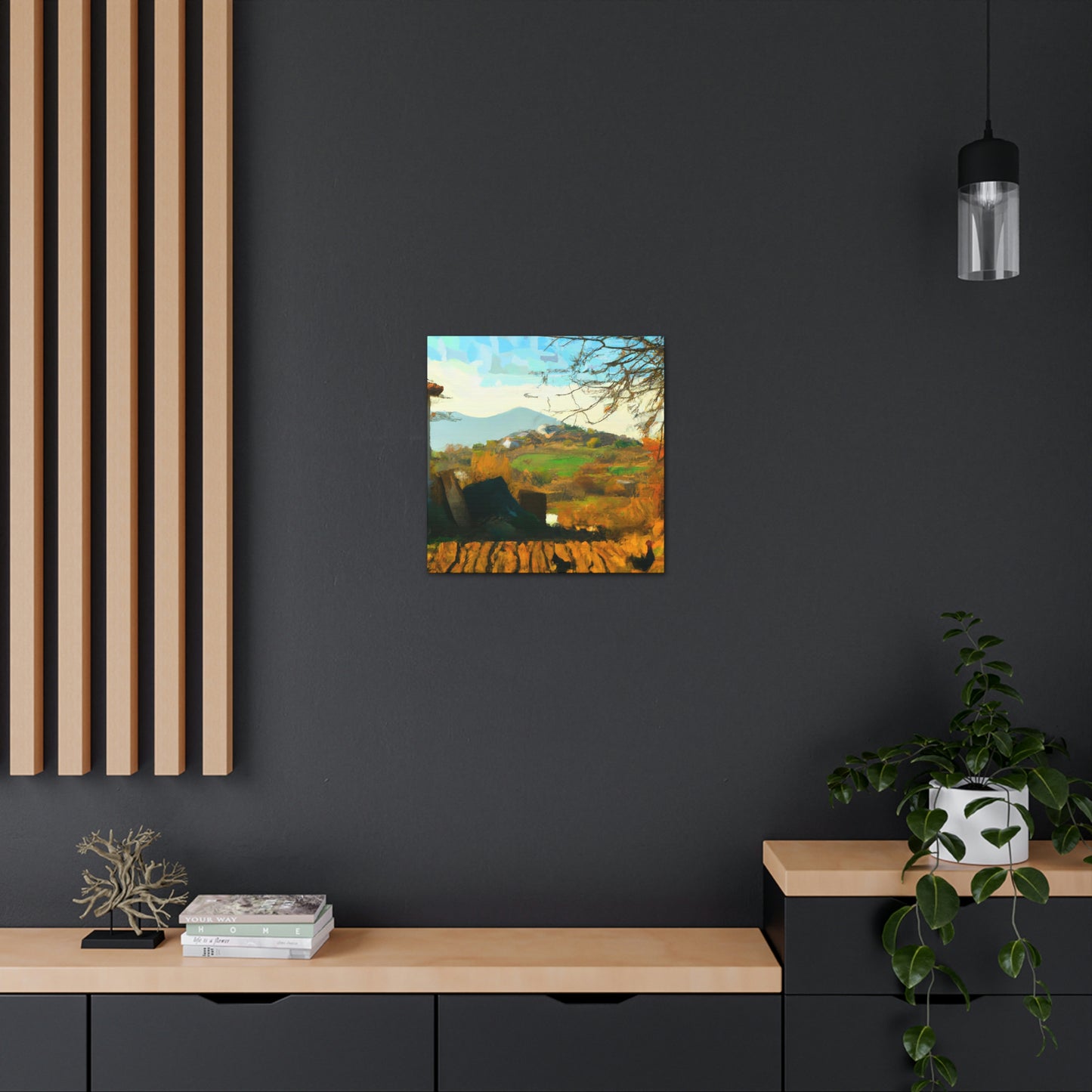 "The Serene Riverside Reflection" - Canvas