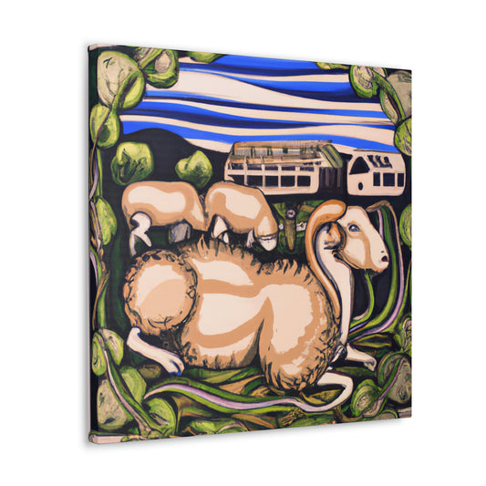 Sheep in Jamunarose - Canvas