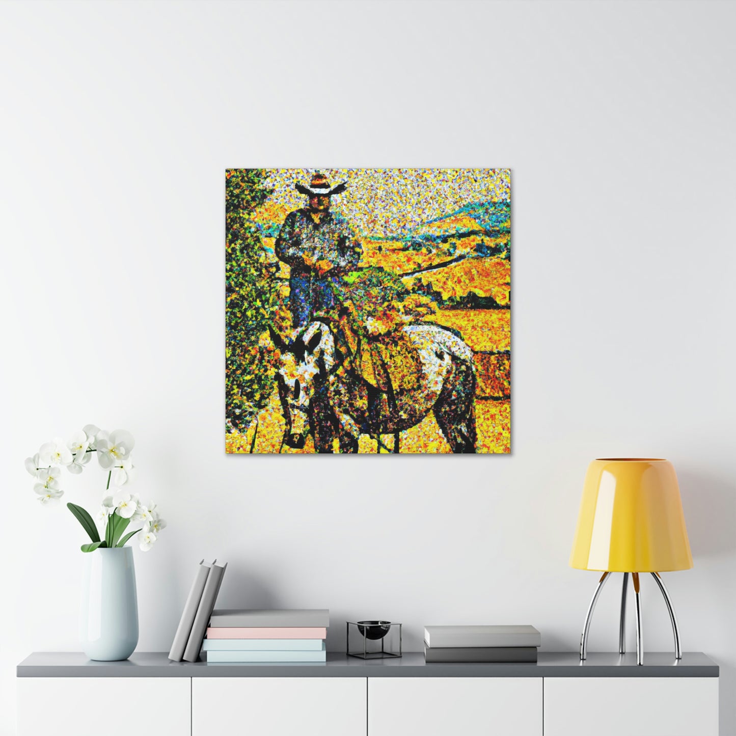 "Farm Life in Pointillism" - Canvas