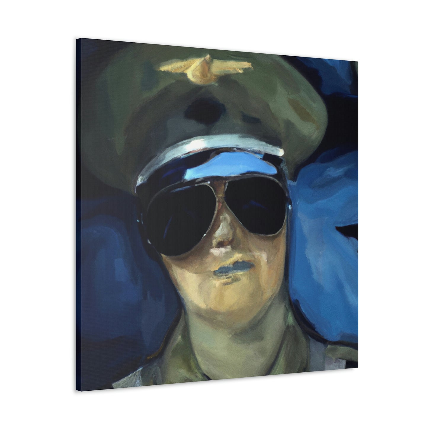 Navy Pilot Expressionism - Canvas