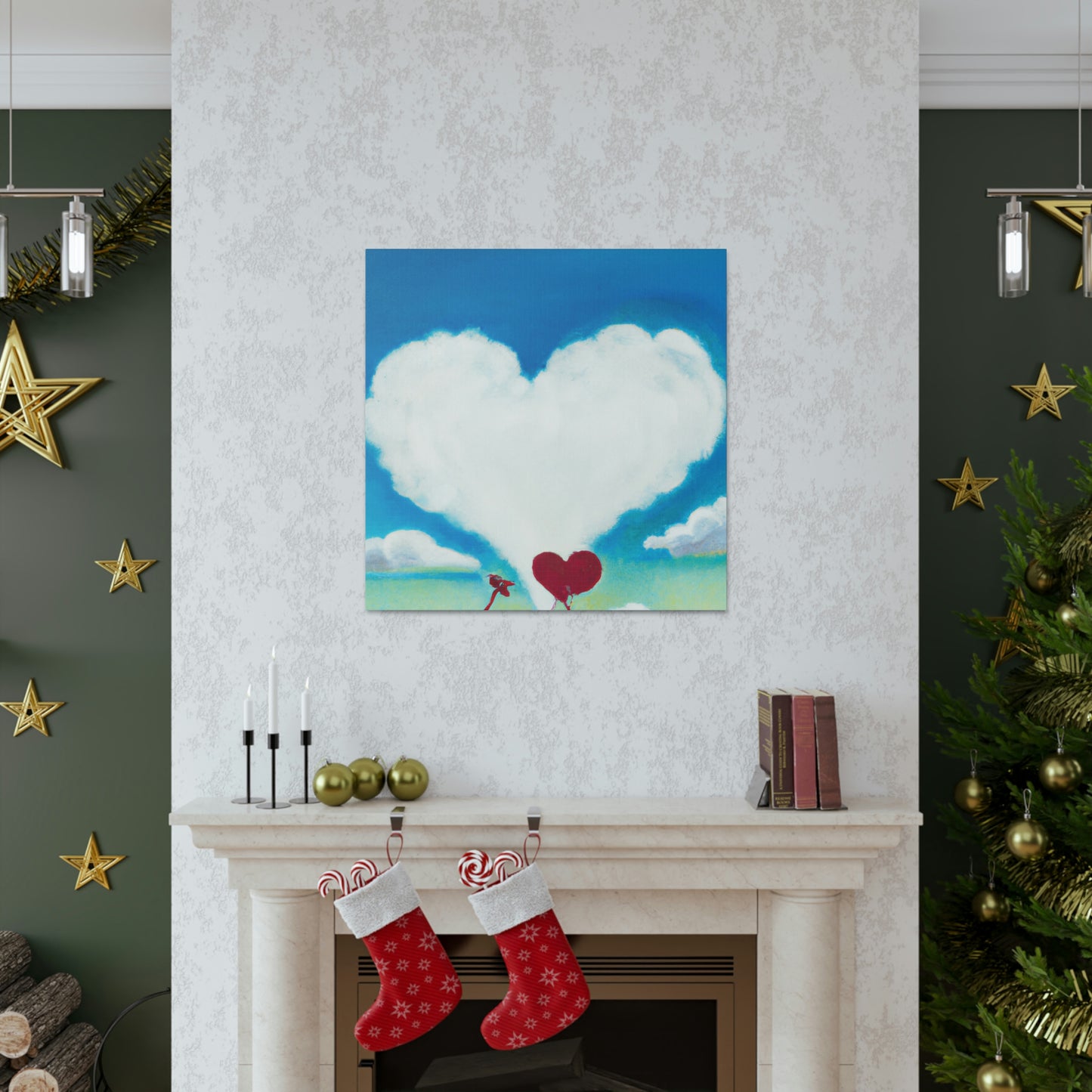 "Heart-Shaped Freedom Cloud" - Canvas