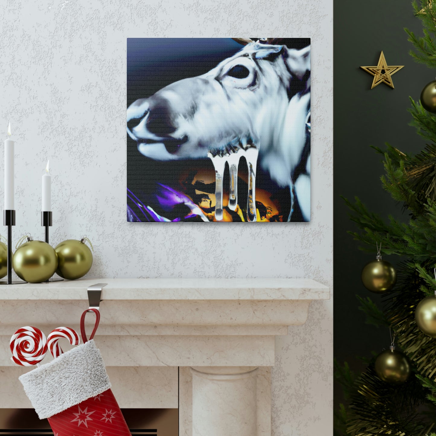 Reindeer in Hyperrealism - Canvas