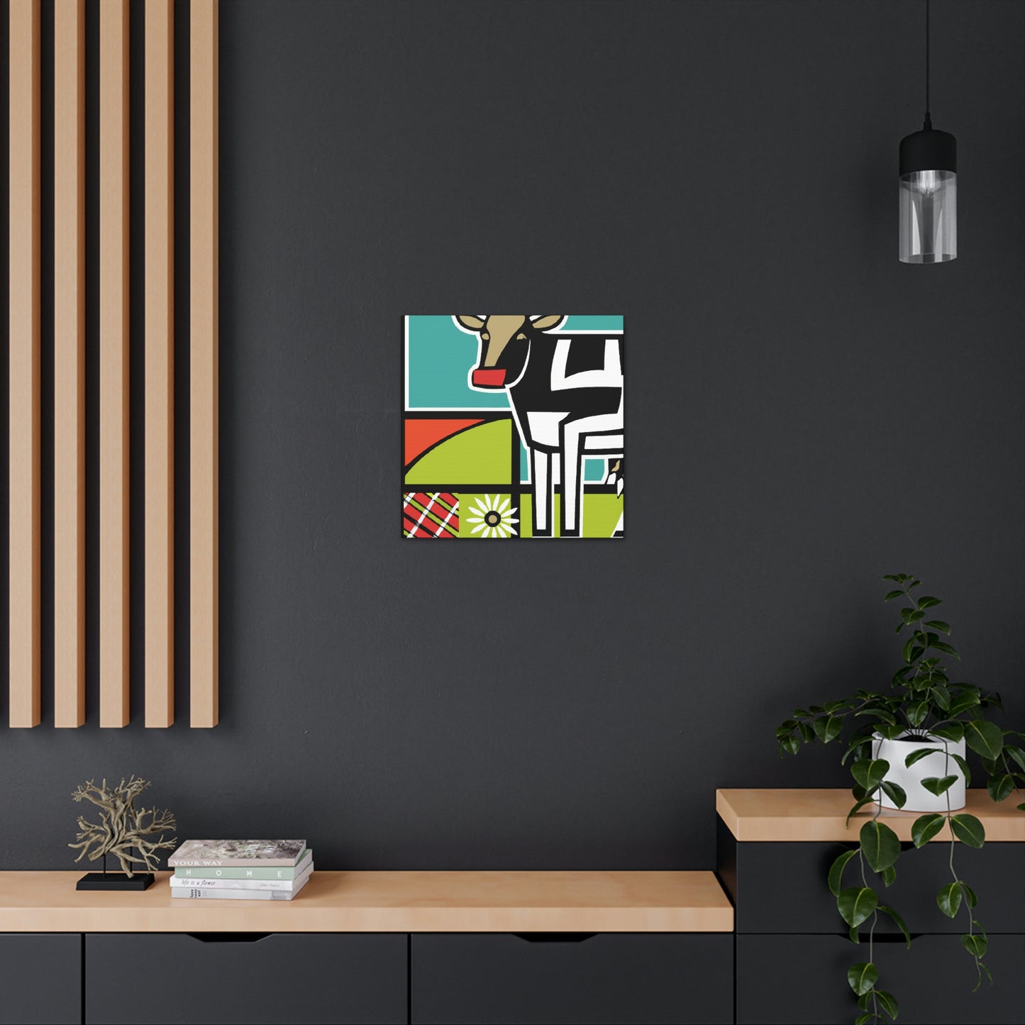 "Cow among Art Deco" - Canvas