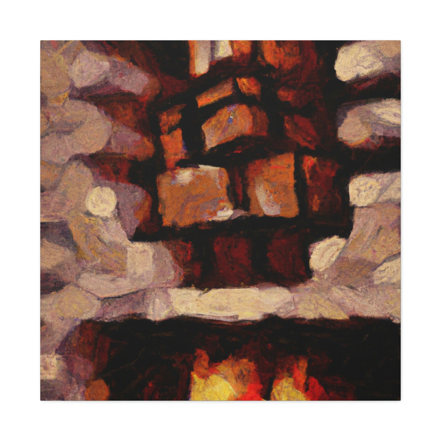 Fiery Hearth Embers - Canvas