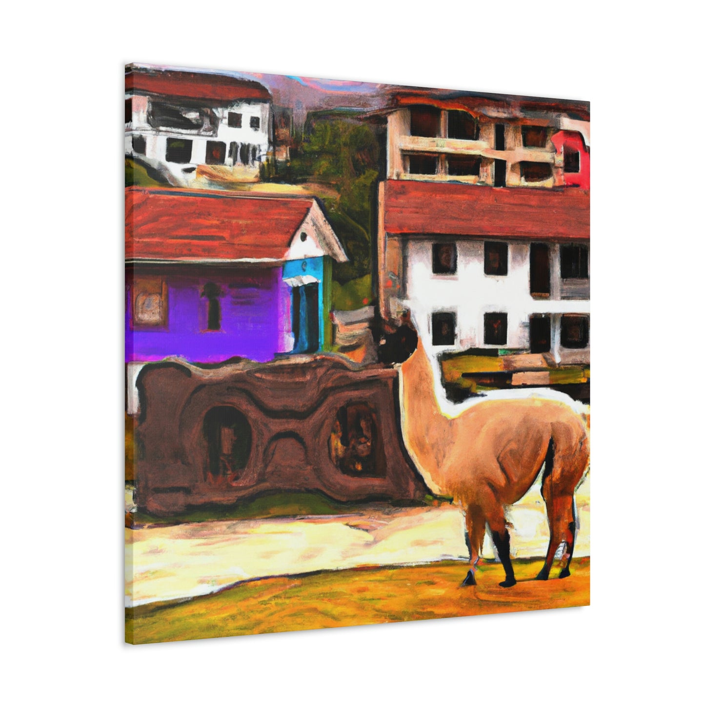 Llamas in Landscape - Canvas