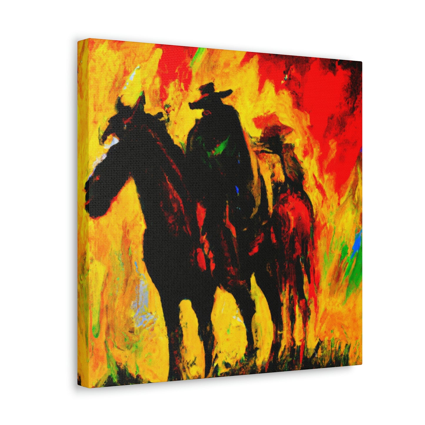 Cowboy and Steed. - Canvas