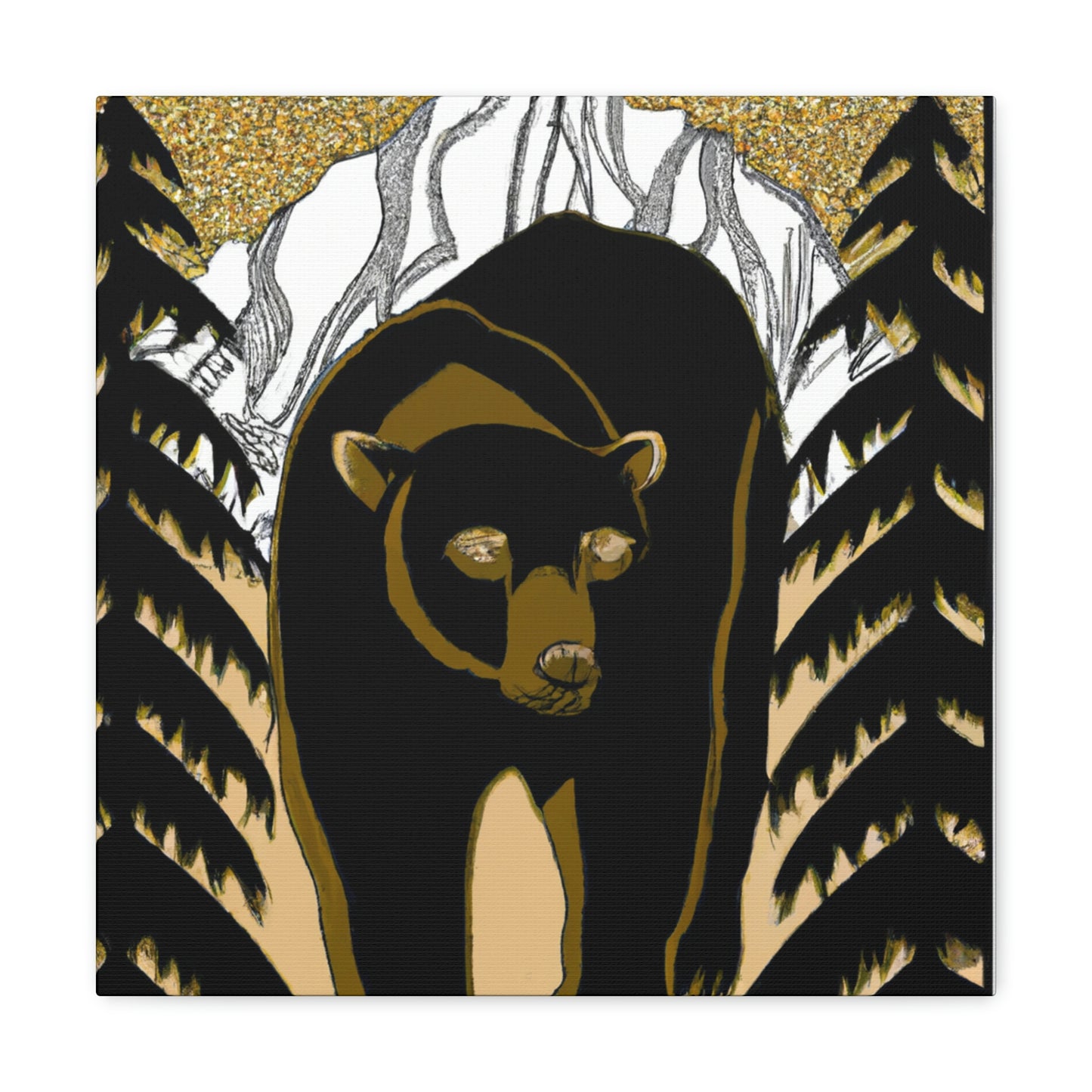 Dancing Art Deco Bear - Canvas