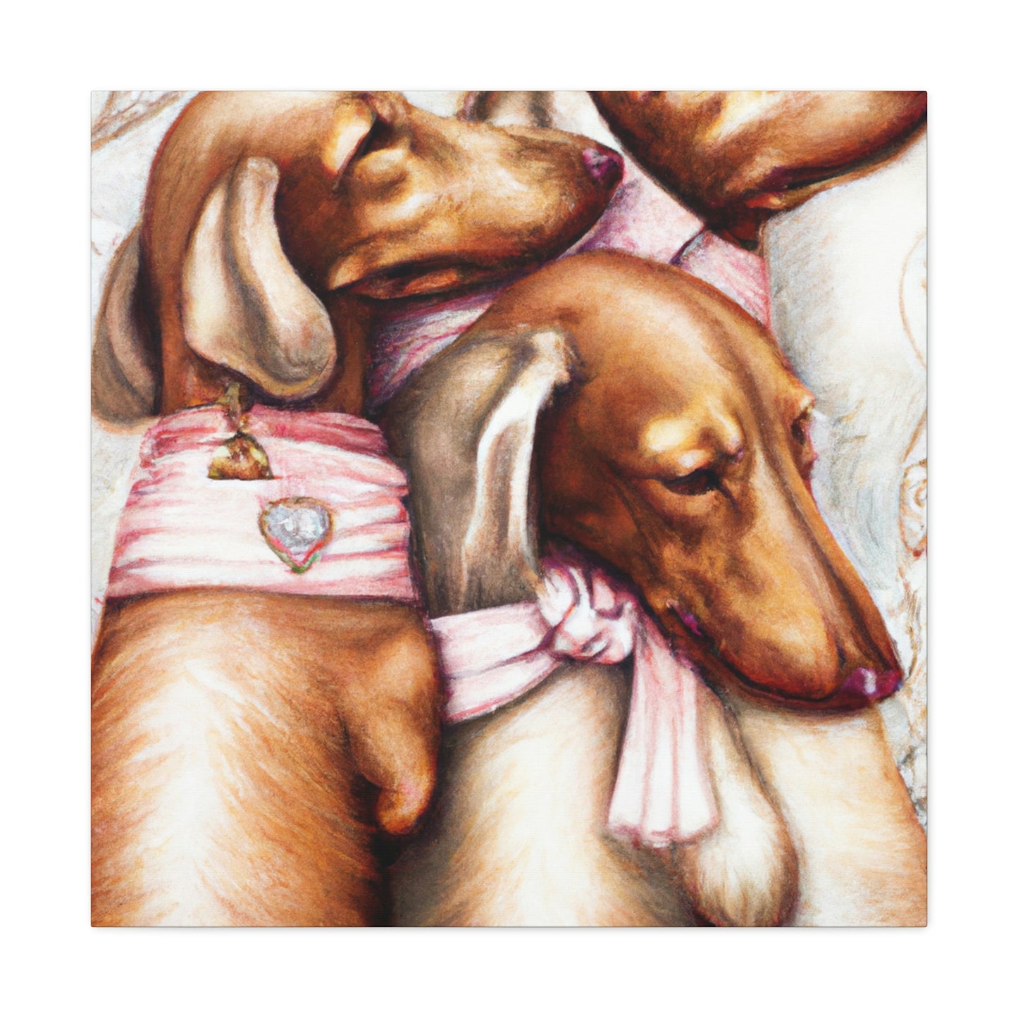 "Dashing Dachshund Deco" - Canvas