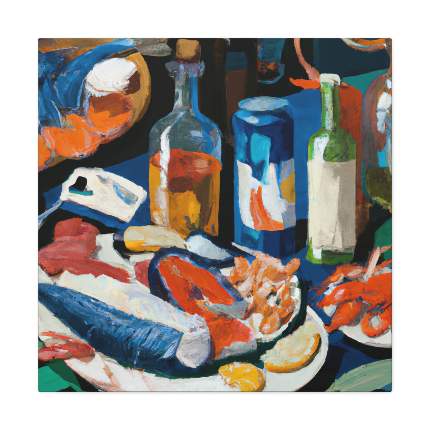 Seafood Neoclassical Feast - Canvas