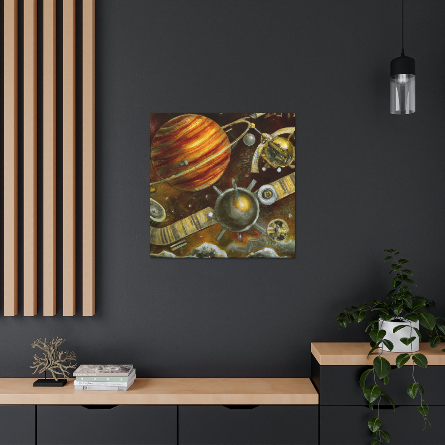 "Jupiter in Steampunk Hues" - Canvas