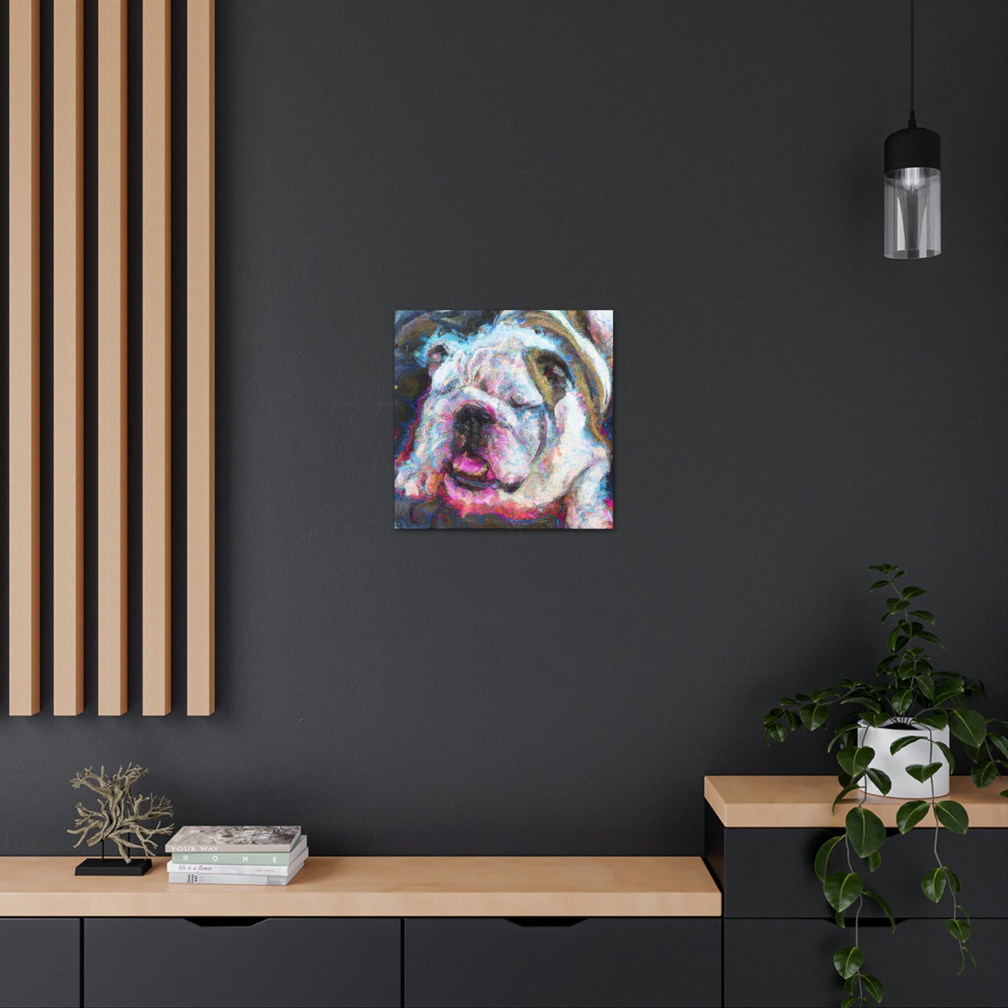 "English Bulldog Slumbering" - Canvas