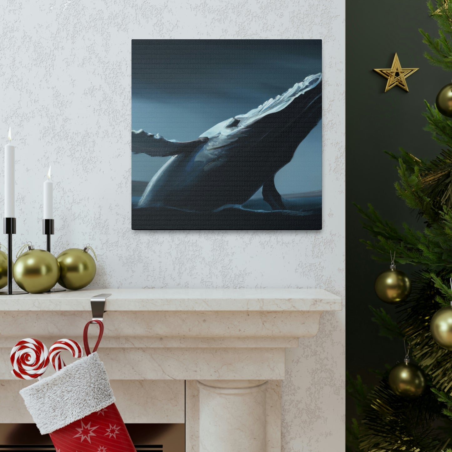 Humpback Whale in Neoclassicism - Canvas