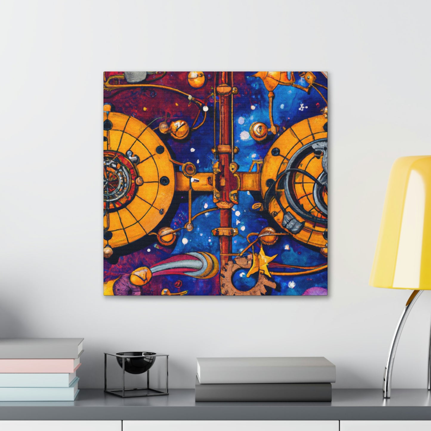 "Starlit Clockwork Skies" - Canvas