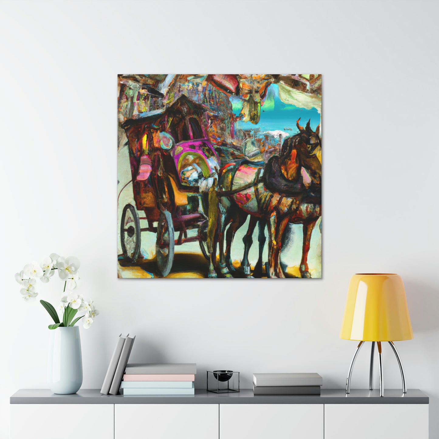 "Carriage on a Horse" - Canvas