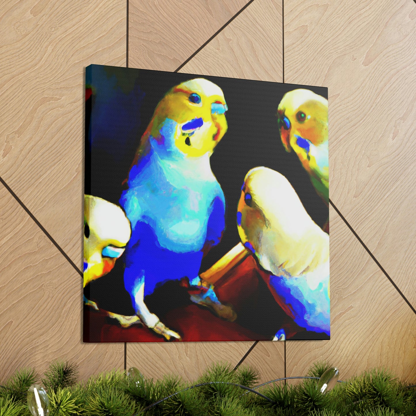 Parakeets in Deco - Canvas