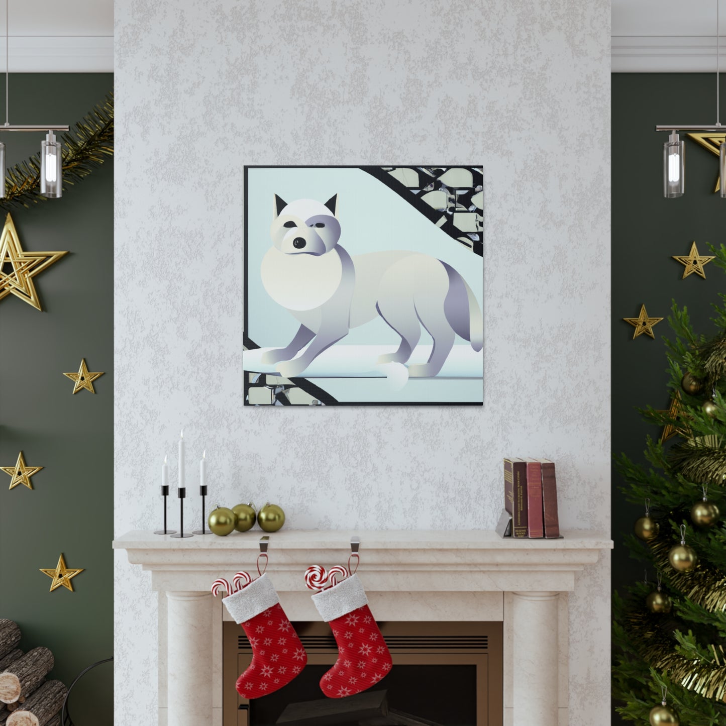 Frosty Art Deco Fox - Canvas