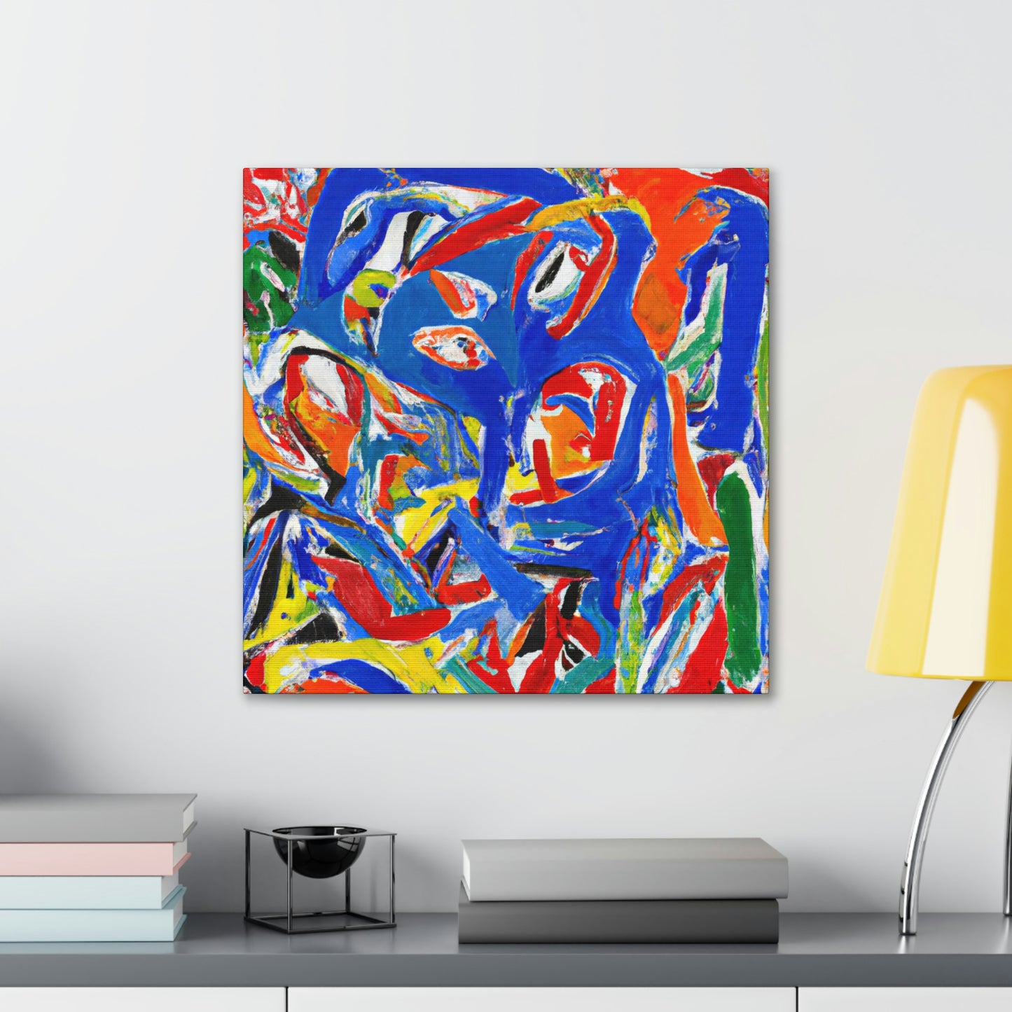 Lovebirds in Embrace - Canvas