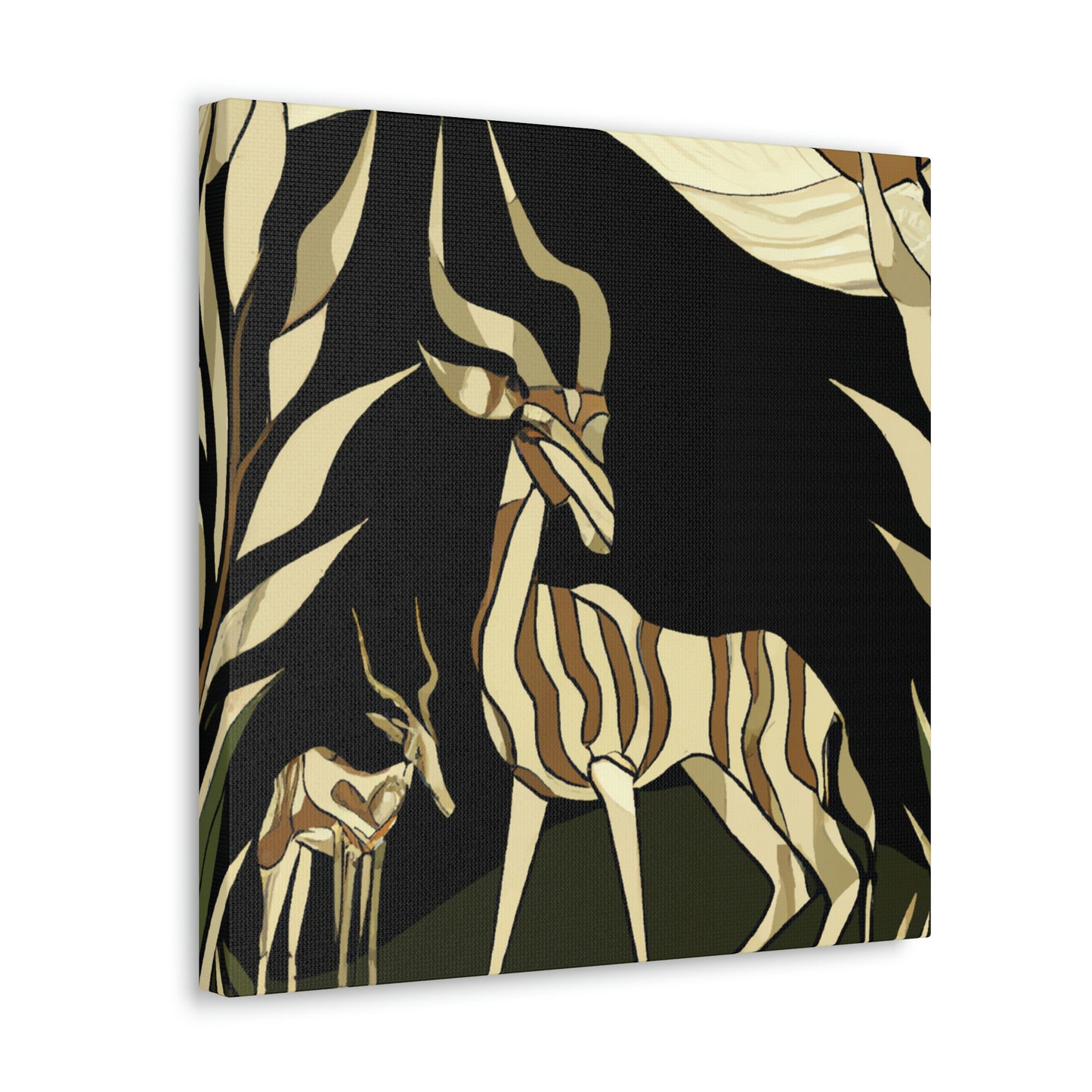 "Gazelle in Art Deco" - Canvas